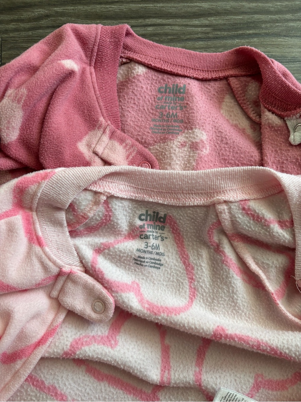 Child of Mine by Carter's Pink 2 pieces Fleece Sleepsuits - size 3-6M